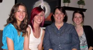 At Cady’s first bridal shower, Rachel, Cady, Me and Becca