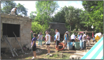 Everyone pitching in