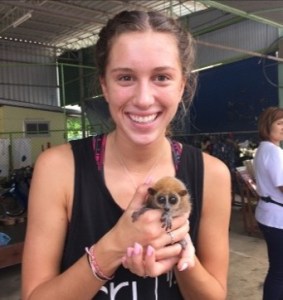 A lemur at the floating market